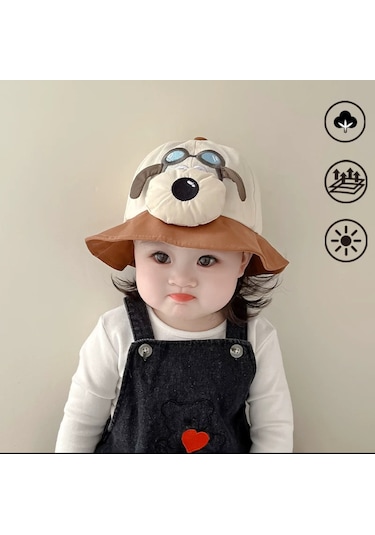 Yystore Bebek Şapkası Sevimli Balıkçı Şapkası Gff-11903 İlkbahar Ve Sonbahar Tarzı Kahverengi