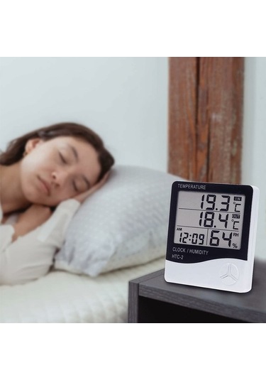 Pazly Dikey Ve Dijital Lcd Serada Kullanım İçin Termometre Higrometre Saat Kombinasyonu 112 Karakter