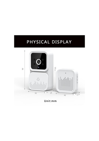 Monyee Beyaz Akıllı Görüntülü Zili: Kablosuz 480p Kamera, İki Yönlü Ses, Gece Görüşü, Wifi Bağlantılı, Ev Ve Apartman Güvenliği