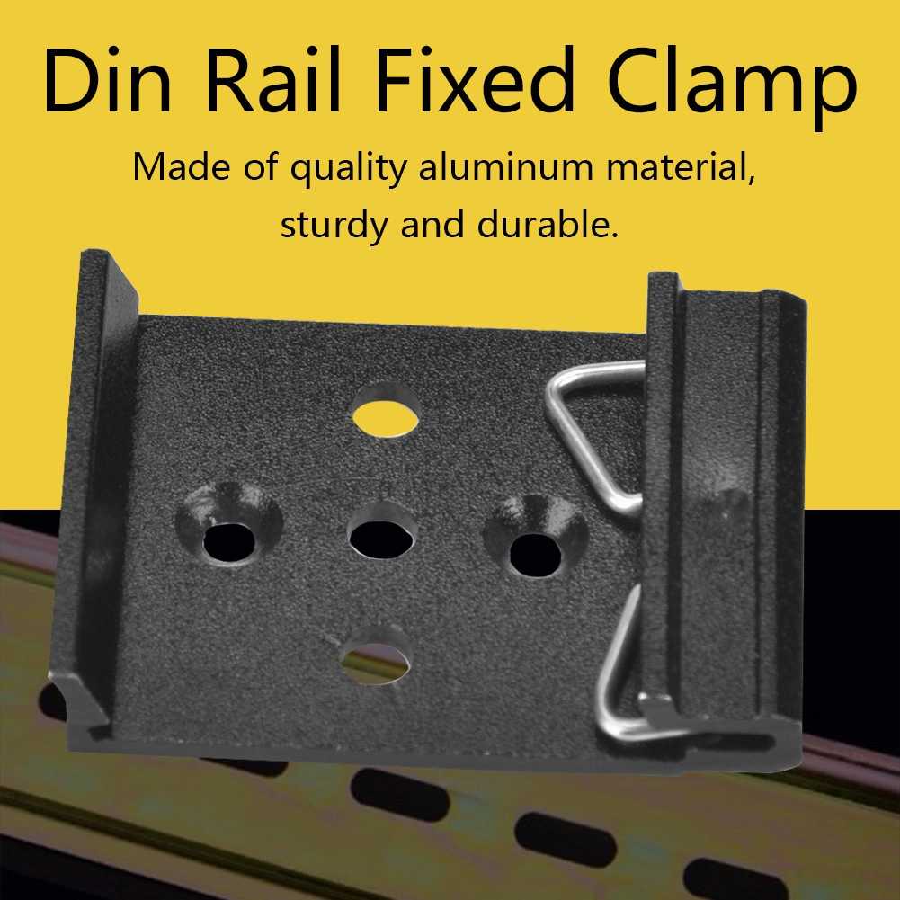 Tenfowee 35mm Din Rayı Sabitleyici Klipsi 5 Delikli, Pürüzlü Siyah, Alüminyum, Dayanıklı Diğer