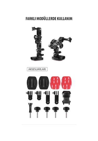 Motowolf Çok Yönlü Hareketli Kask Kamera Aparatı