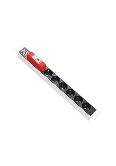 Günko 1U 19" 1X16A Sigorta Korumalı 6'Lı Grup Priz