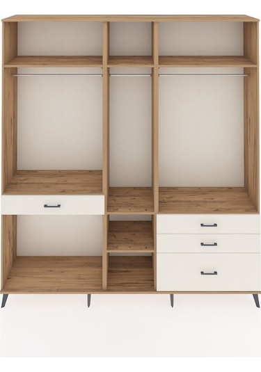 Hyperion Dolap 7 Raflı 4 Çekmeceli 3 Askılı 220x44x243 Çam-çam/aytaşı Atlas Çam/aytası
