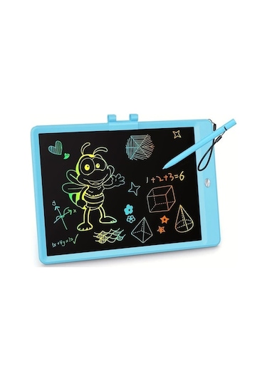 Trendooze Gaojunshop01 Mavi 10 Inç Lcd Eğitici Yazı Tahtası Yeniden Kullanılabilir Çizim Tahtası Mavi Öğrenci İçin Elbisesiz Mavi