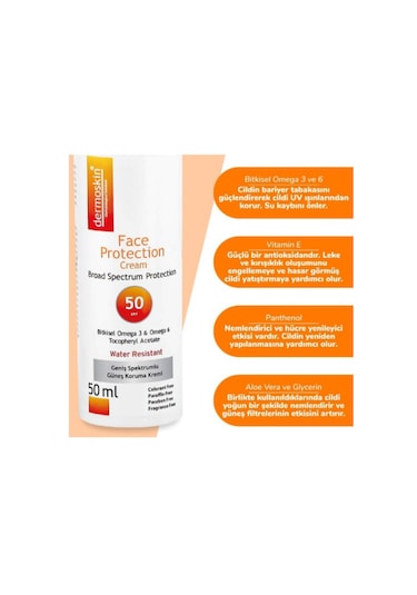 Dermoskin Face Protection Güneş Kremi SPF50 50 ML