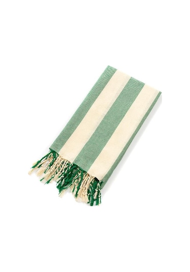 Mulberry Striped Peştemal Banyo Havlusu Plaj Havlusu Yeşil