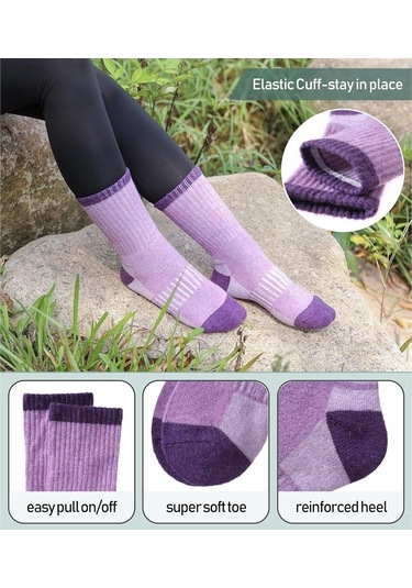 Teltree Kışlık Kalın Orta Bilekli Kayak Çorabı - Isı Sağlama, Ter Emici, Anti Kayma Outdoor Spor Çorabı Koyu Gri Koyu Gri