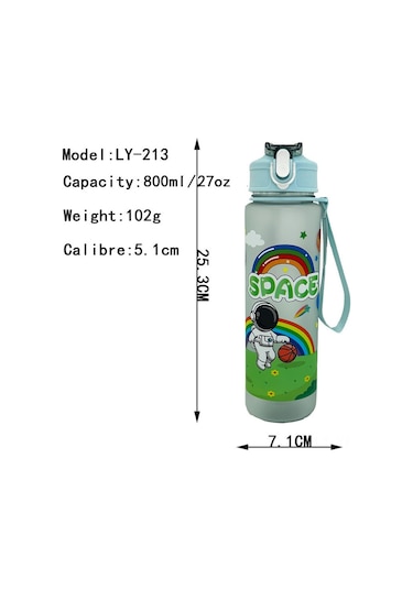 Yifomall Mavi Astronot Desenli Yazlık Mat Bardak: Tıklama Kapağı, Pipet, Taşıma Kordonu Ve Isı Saklama Özelliği İle Dayanıklı Pc Plastik Su Kabı Diğer
