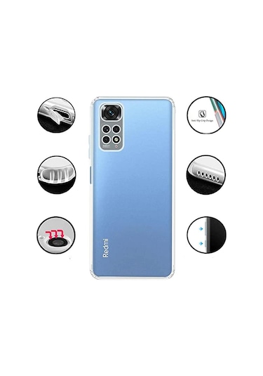 Xiaomi Redmi Note 11S Uyumlu Silikon Kamera Korumalı Şeffaf Kılıf