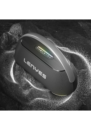 Lenyes S869 Rgb Işıklı Çift Mikrofonlu Taşınabilir Bluetooth Hoparlör V5.3 Siyah