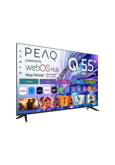 Peaq 55Q90 55" QLED Smart TV Webos İşletim Sistemli Dahili Uydu Alıcılı 4k UHD TV