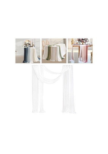Homyl Düğün Kemeri Drapaj Masa Koşucusu Arka Plan Temalı Beyaz