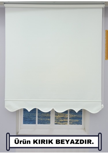 Kalın Keten Stor Zebra Güneşlik Perde Etekli Alüminyum Kasa & Boru, Ithal Kumaş Beyaz