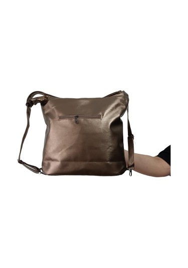 Yıkama Deri Kadın Omuz Ve Kol Çantası Bakır