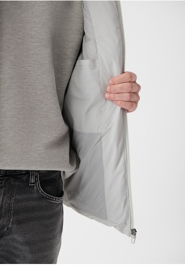 Mavi - Kapüşonlu Gri Yelek 0110089-70075 -556605409