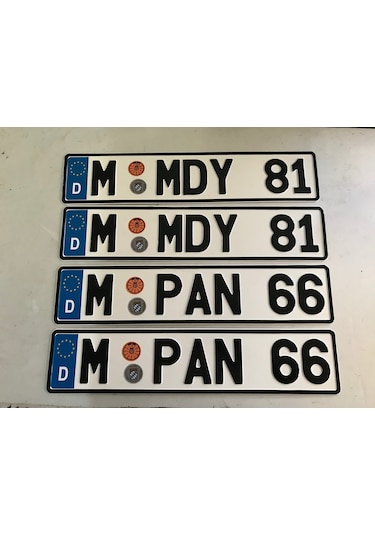 Alman Plaka, Dekor Plaka, Sarı Plaka, Süs Plakası, Yabancı Plaka