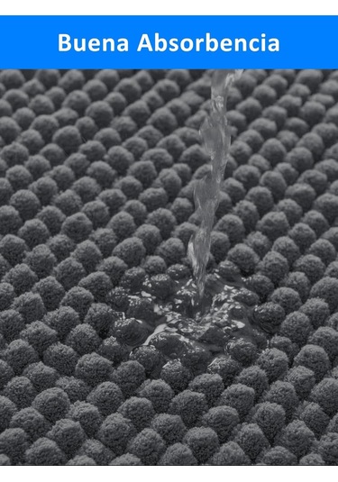 Vkemall Koyu Gri Banyo Paspası 40x60cm - Süper Emici Yumuşak Mikrofiber - Kayma Engeli - Kolay Temiz - Banyo Kuru Koruyucu Koyu Gri