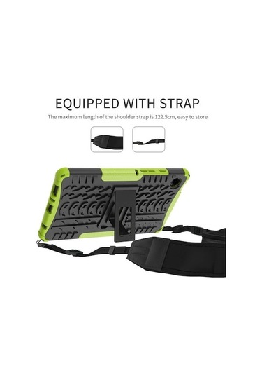 Monyee Samsung Tab A9 İçin 2-in-1 Düşme Koruyucu Kılıf, Omuz Kayışıyla, Kırmızı Renk, Dayanıklı Ve Taşınabilir Tablet Koruması