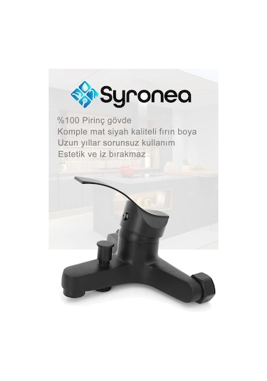 Defne Mat Siyah Banyo Duş Bataryası Lüx Banyo Lavabo Musluk Siyah