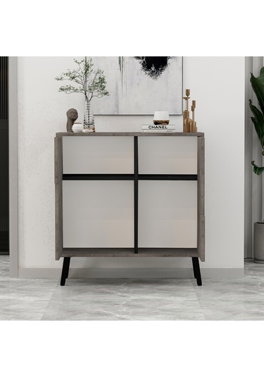 Darien Ç001 Çok Amaçlı Dolap Gordion Mermer/ahşap Siyah