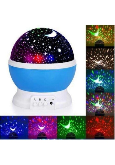 Renkli Yıldızlı Gökyüzü Projeksiyon Gece Lambası Star Master Çok Renkli