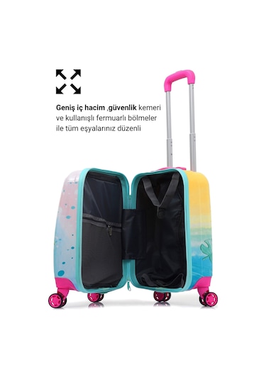 Gedox Kids Pembe Flamingo Ve Güneş Desenli Kız Çocuk Valizi 153.03 Pembe Flamingo Ve Güneş