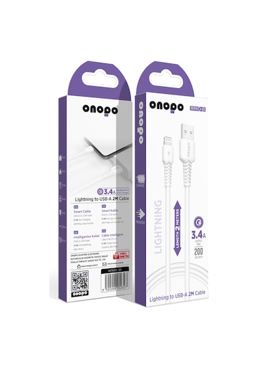 Lightning To Usb Kablo 3.4a Uyumlu Hızlı Şarj Ve Data Kablosu 2m