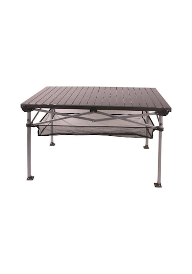 Xxl Alüminyum Katlanır Masa 118 X 70 X 70 Cm Kamp Piknik Balkon Bahçe Masası Siyah