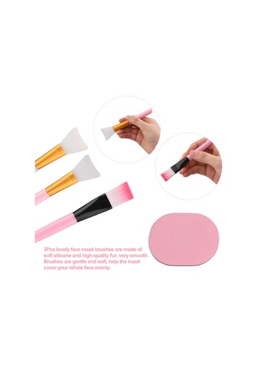 Qingmipy Pembe Dıy Maske Seti: 24 Parça Silikon Fırça, Karıştırma Kabı Ve Sıkıştırılmış Maskeler İle Cilt Bakımı