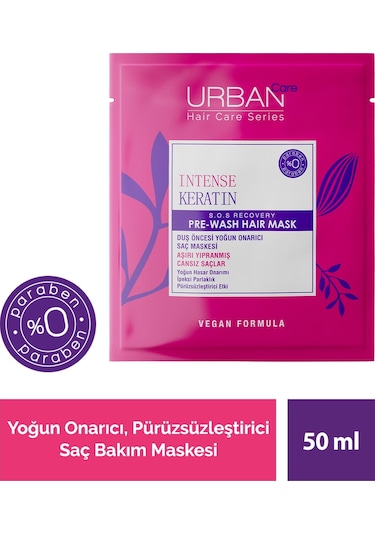 Urban Care Intense Keratin Duş Öncesi Yoğun Onarıcı Saç Maskesi 50 ML