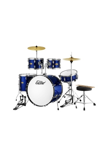 Eastar Eds-480mbe 22" 5-parça Akustik Davul Metallic Blue