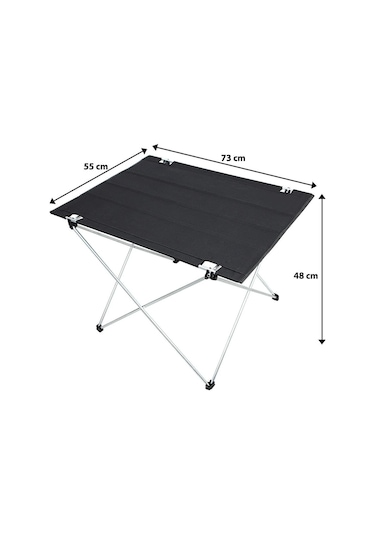 Yek Outdoor Konforlu 2 Kişilik Kamp Masa & Sandalye Seti Siyah