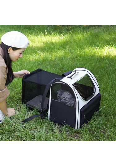 Kedi Çantası Evcil Hayvan Çantası Taşınabilir Taşınabilir Sırt Çantası Gri