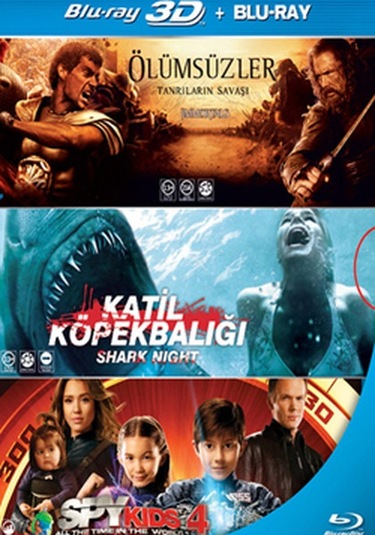 Blu Ray-3D Set Ölümsüzler/Katil Köpekbalığı-Spy Kids 4