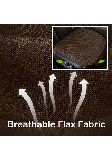 Novahub Kaymaz Dörtgen Keten Araba Koltuk Minderi, Renk: Siyah Arka Sıra Siyah Diğer