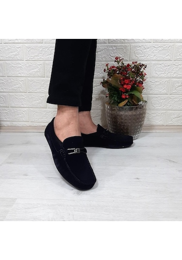 Fiyra Tkn Lacivert Nubuk Hakiki Deri Erkek Babet Günlük Ayakkabı 001