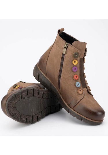 Venüs 1953791k-22k Kadın Deri Bot 1953791K-R13206 Vizon