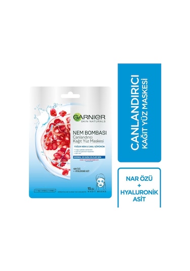 Garnier Nem Bombası Canlandırıcı Kağıt Yüz Maskesi
