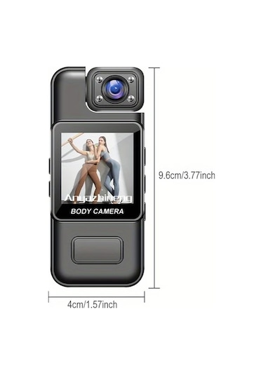 Xuweiwei Anyazhıneng Black Klipsli Spor Kamerası 1080p Fhd 180 Derece Döner Lens 1000mah Pil Döngü Kayıt