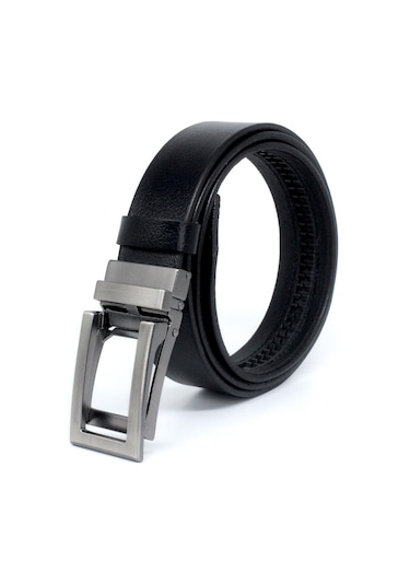 Manda Derisi Otomatik Tokalı Deliksiz Erkek Kemeri - Otomatik Kemer Siyah