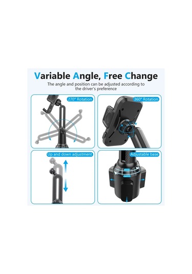 Chuangyinshop Siyah Araç Telefon Tutucu 2025 Yeni Su Bardağı Tipi Ayarlanabilir Telefon Tutacağı