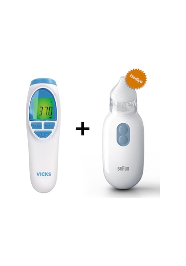 Vicks VNT200 Temassız Ateş Ölçer + Braun BNA100 Burun Aspiratörü