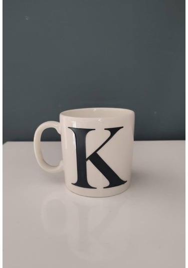 Decorıum Kum K Harfli Kupa Beyaz