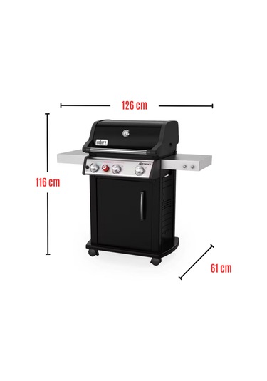 Weber Spirit E-325s Gazlı Mangal Siyah