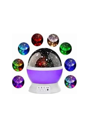 Yıldız Görünümlü Gece Lambası Renkli Masa Lambası Gökyüzü Projeksiyon Çok Renkli