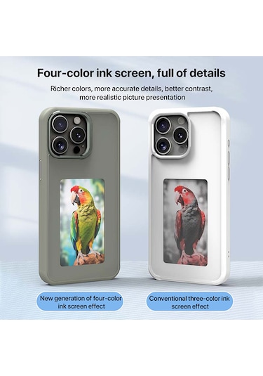 İphone Uyumlu 16 Pro Max İçin E-mürekkep Ekran Nfc Telefon Kılıfı Pembe