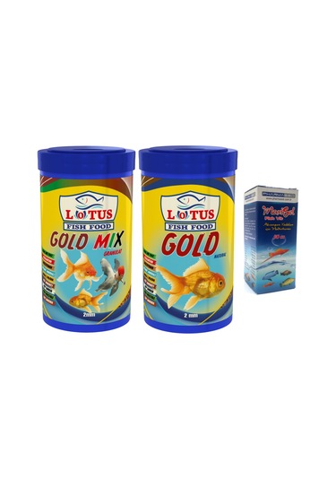Japon Balığı Yem Vitamin Seti, Lotus Gold Natural ve Mix