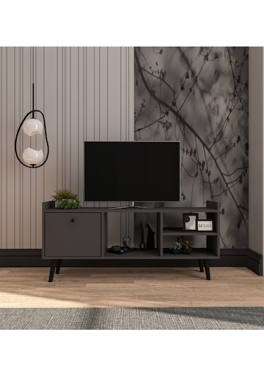 Leo Tv Ünitesi Antrasit Televizyon Konsolu 140 Cm Ekonomik Modül