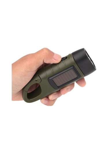 Ebitda Yenilikçi Şarj Edilebilir 3led El Feneri - Dinamo & Güneş, Yeşil Yeşil