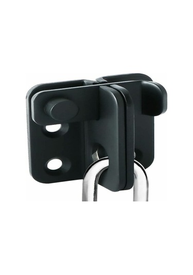 Suofeng Küçük Sol Açılır Siyah Paslanmaz Çelik Kapı Şamandıra Kilitli Kanca Ve 4 Vidalı Güvenlik Takımı